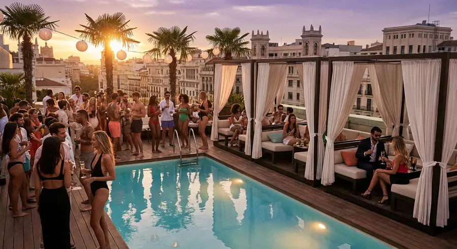Madrid Mixed Group Pool Parties